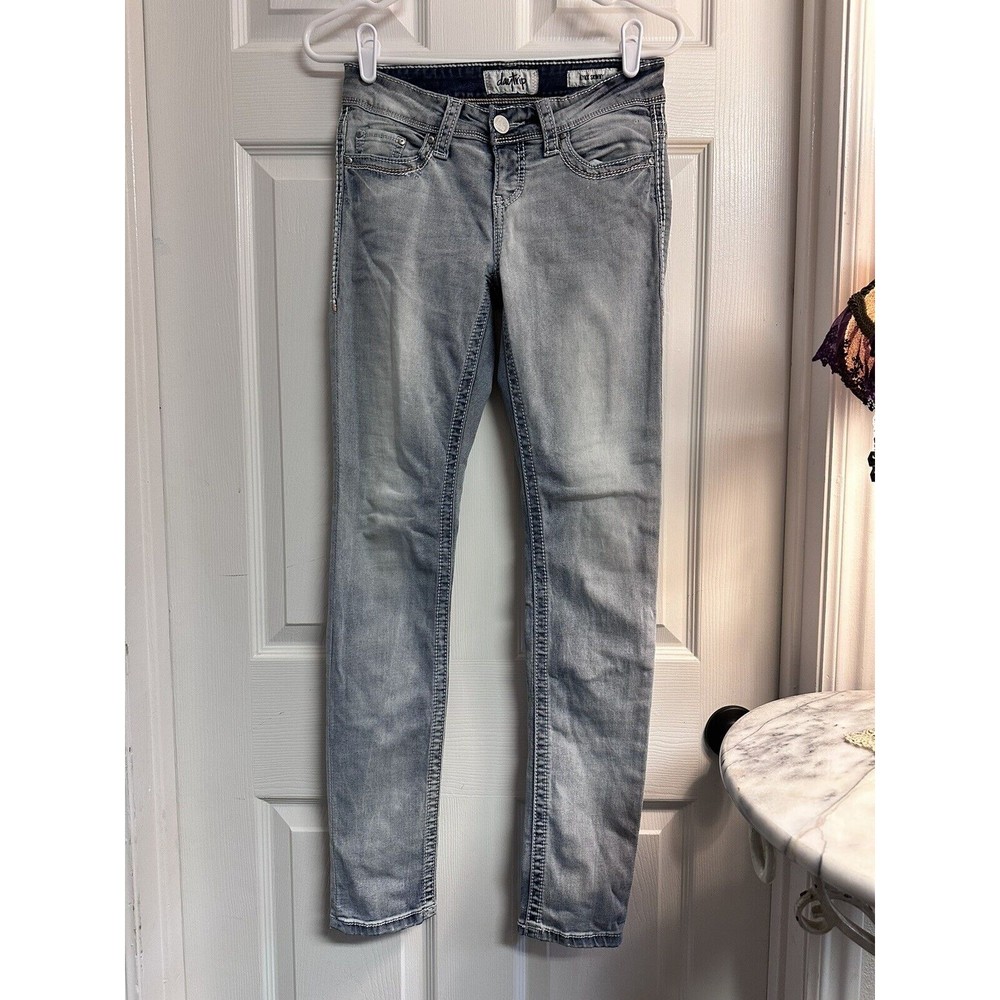 Daytrip Buckle Lynx Skinny Sz 26 Long Women Denim Light Blue Jeans 26R